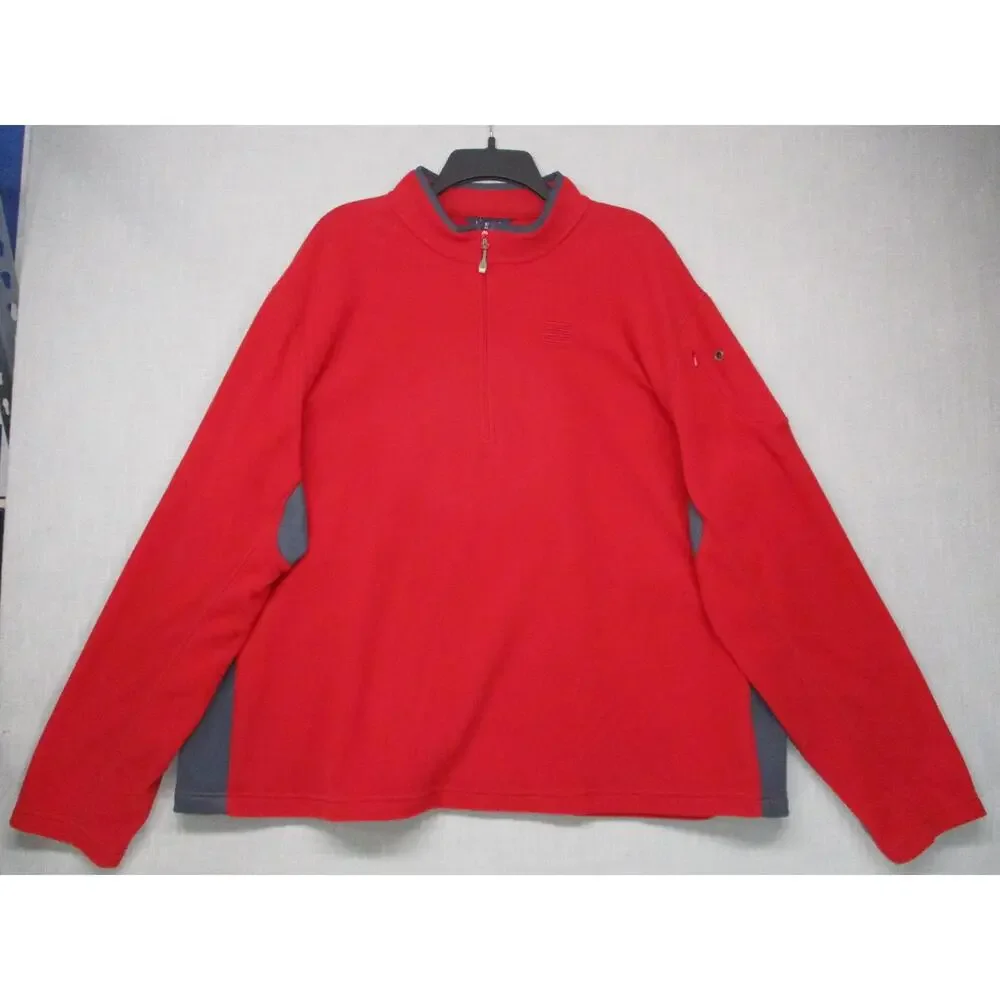Lands End Red Cozy Soft Essential Layered HalfZip Pullover Sweater Size 50-52